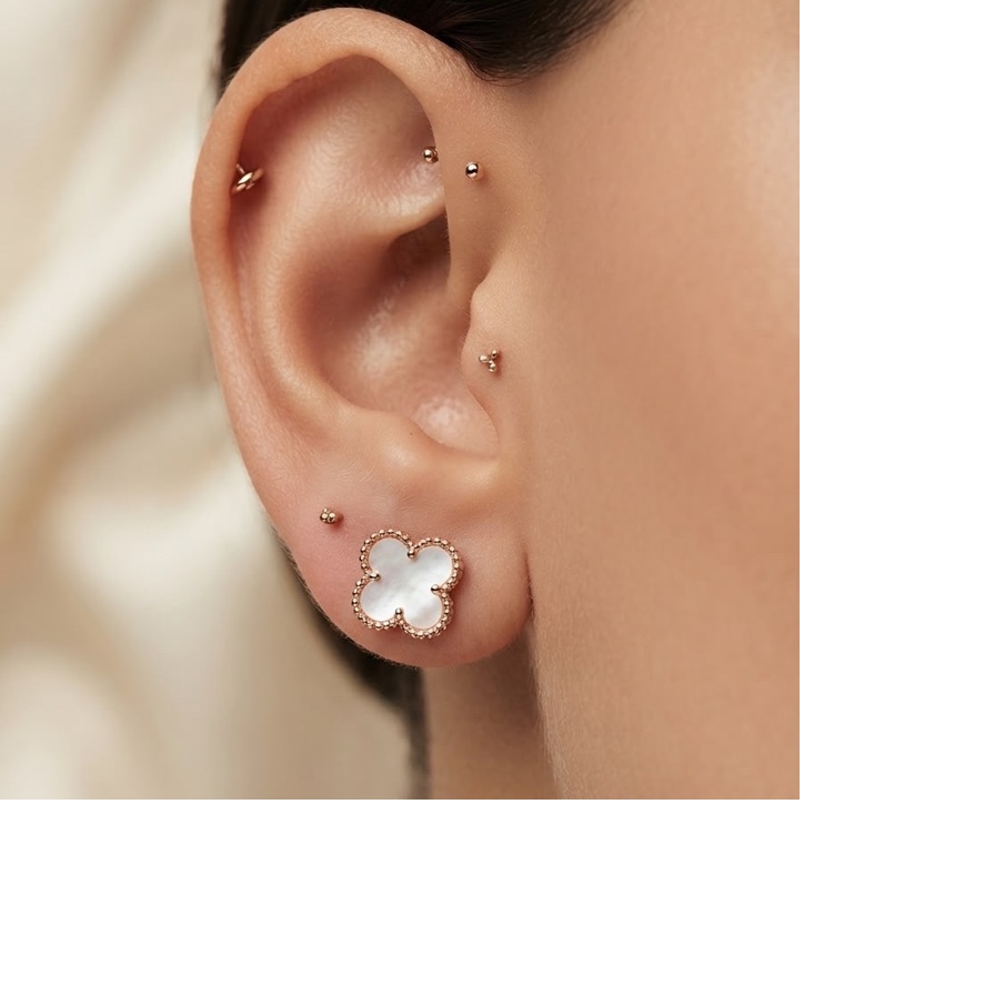 VIDYORA Rose Gold Finish Floral Stud Earrings