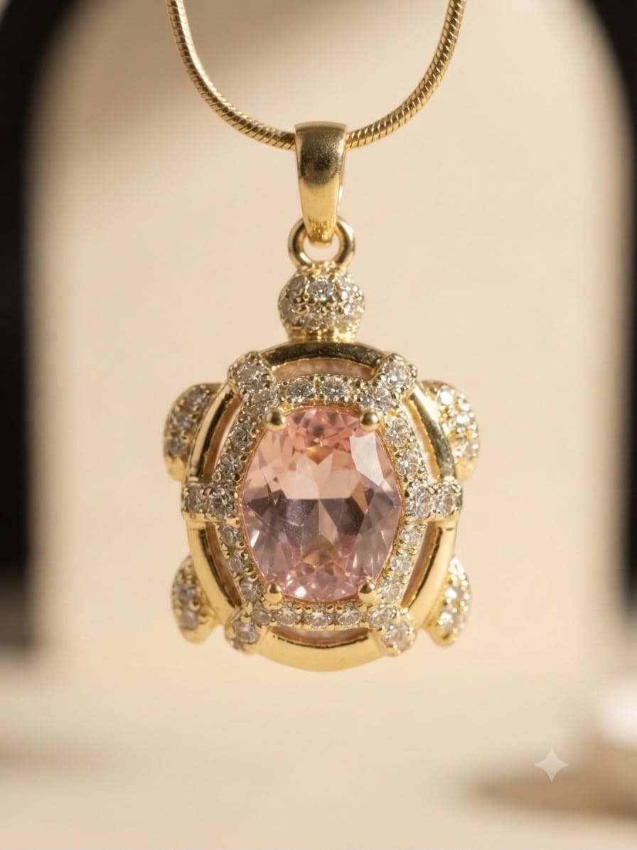 Elegance Crystal Turtle Pendant Necklace