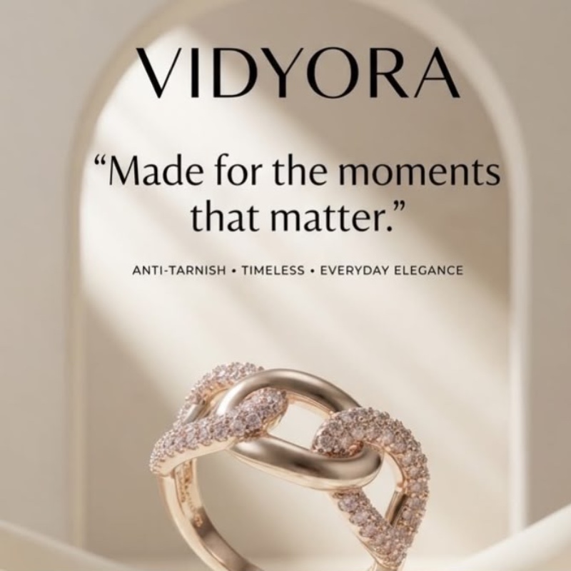 VIDYORA Diamond Gold Pave Link Ring