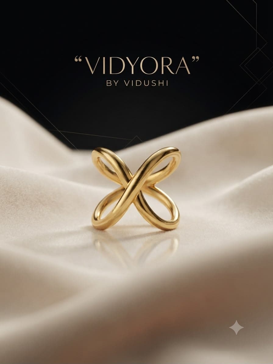 VIDYORA Minimalist Crossover Gold Ring
